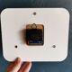 Silent rectangular vintage wall pendulum clock "Jaz ochre gray"