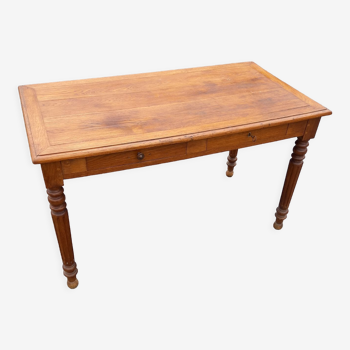 Ancienne table en chêne ou bureau 2 tiroirs