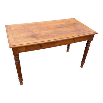 Ancienne table en chêne ou bureau 2 tiroirs