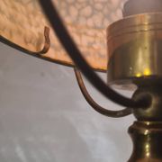 Brass lamp 1930, clichy glass lampshade 35x20, slight mark of use