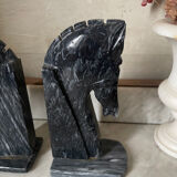 Pair of marble horse bookends