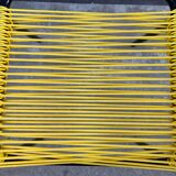 4 yellow scoubidou chairs, 1950