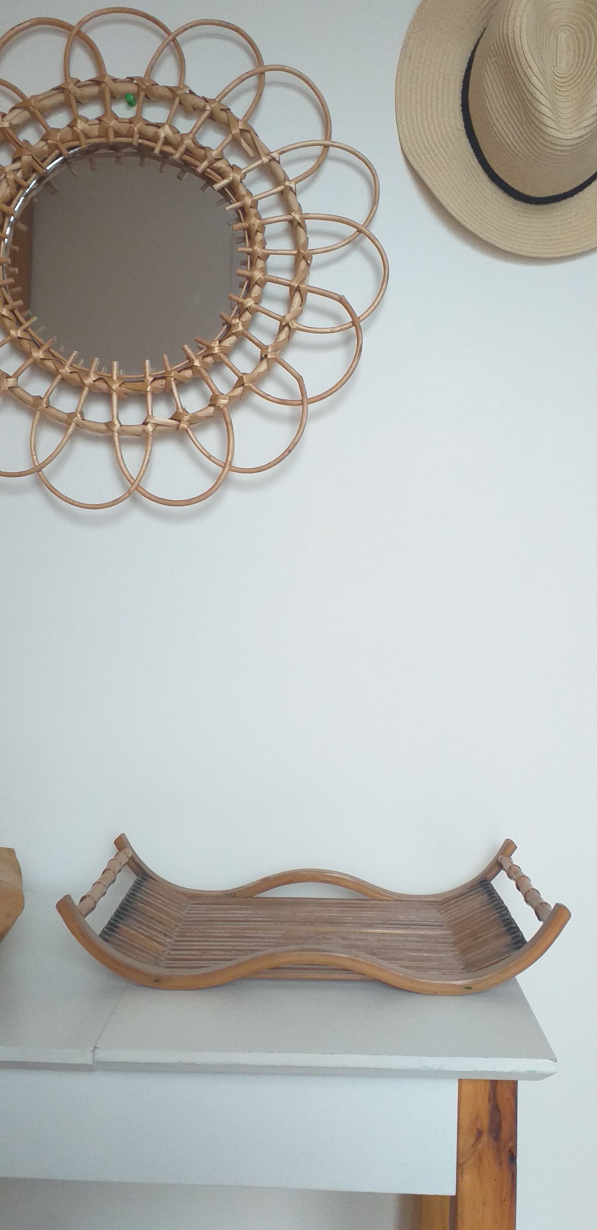 Wooden and bamboo tray