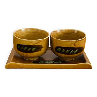Ensemble 2 bols à thé Japonais Chawan + plateau