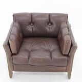 1970s Brown Leather armchair, Denmark