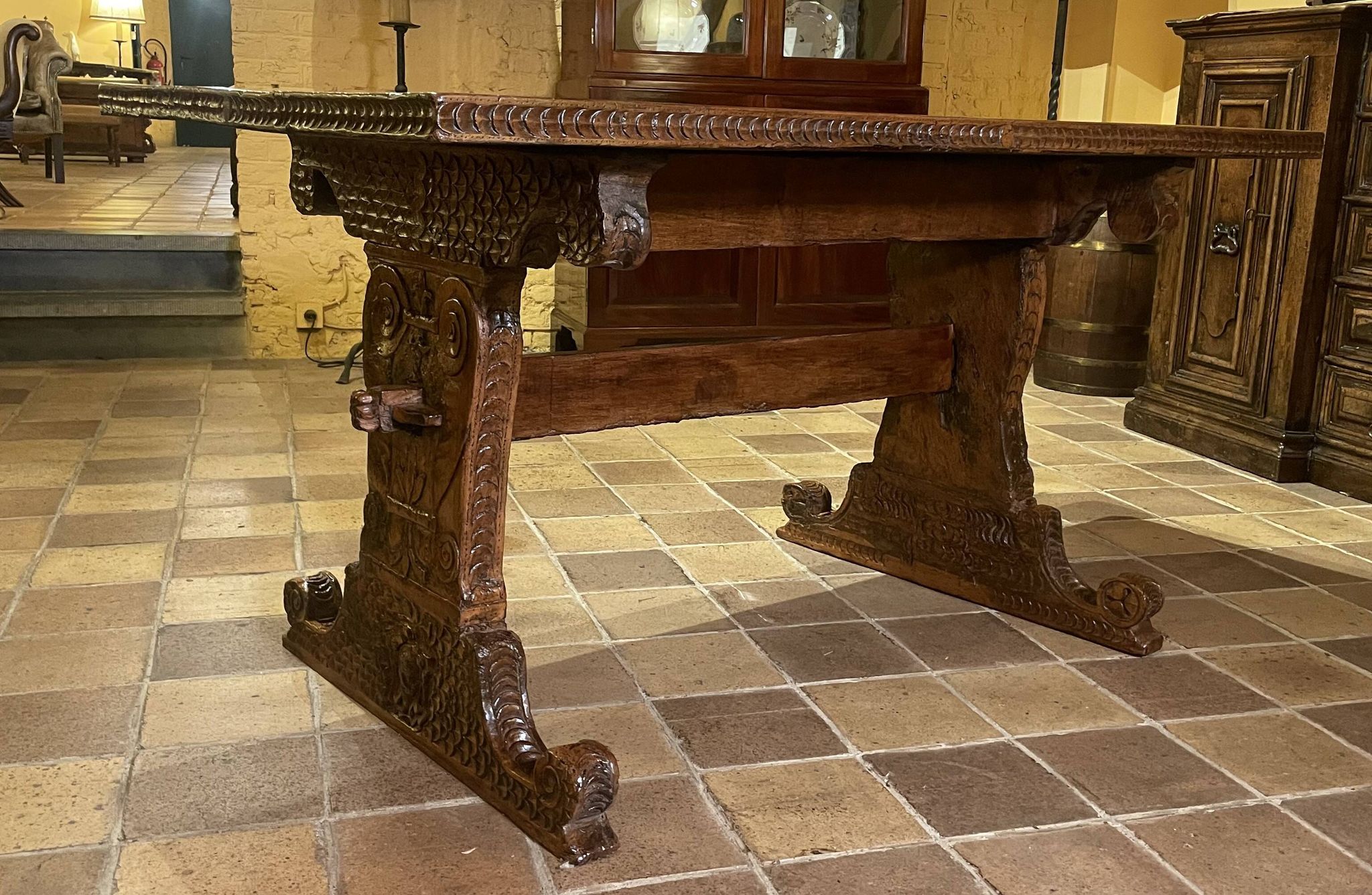 Table Renaissance Italienne En Noyer Du 16° Siècle -Florence