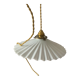 Suspension opaline blanche plissée vintage