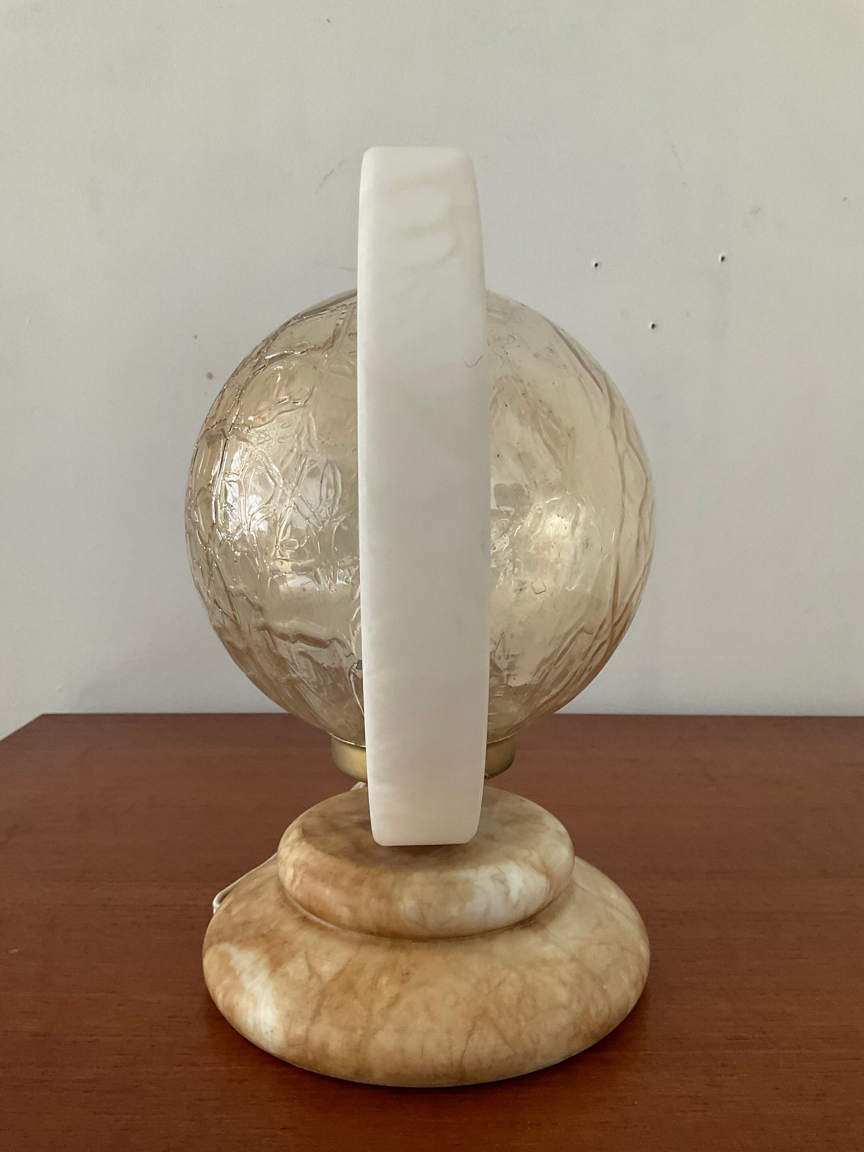 Art Deco lamp in marble and glass