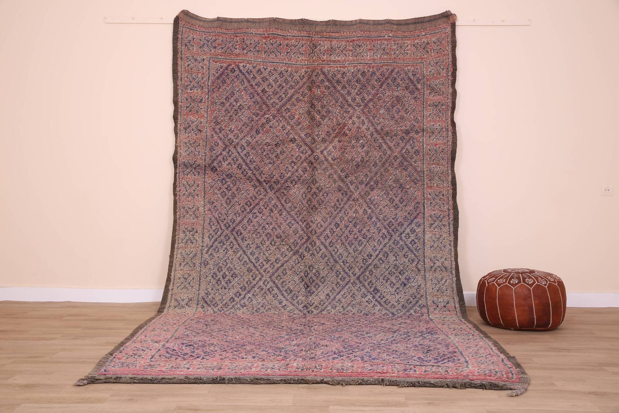 Authentic Vintage Moroccan Rug 203 x 352 cm, Berber Wool Rug, Bohemian Rug