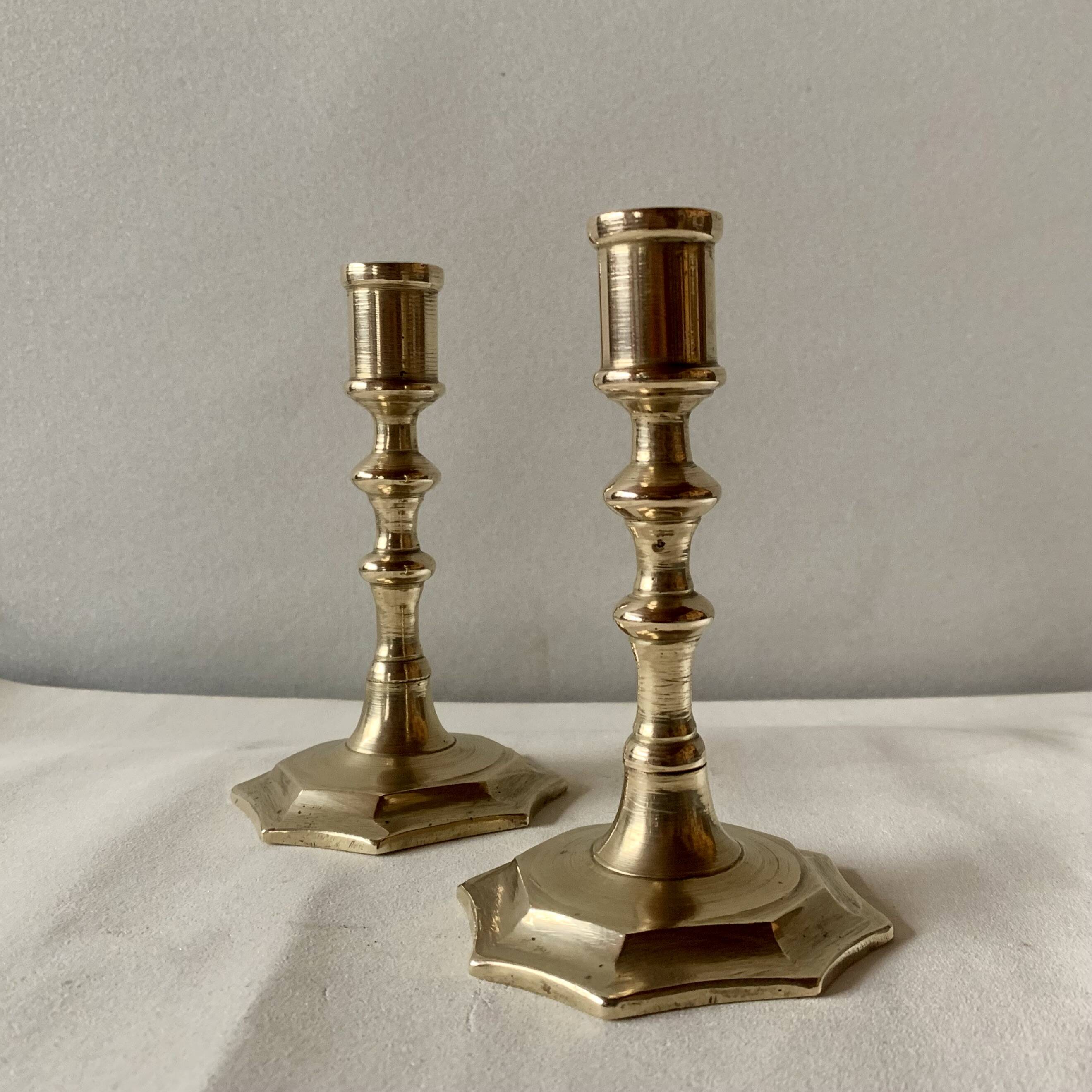Pair of antique brass candlesticks