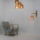 1970s Czechoslovakian Chandelier & Wall Lamp by Dřevo Humpolec