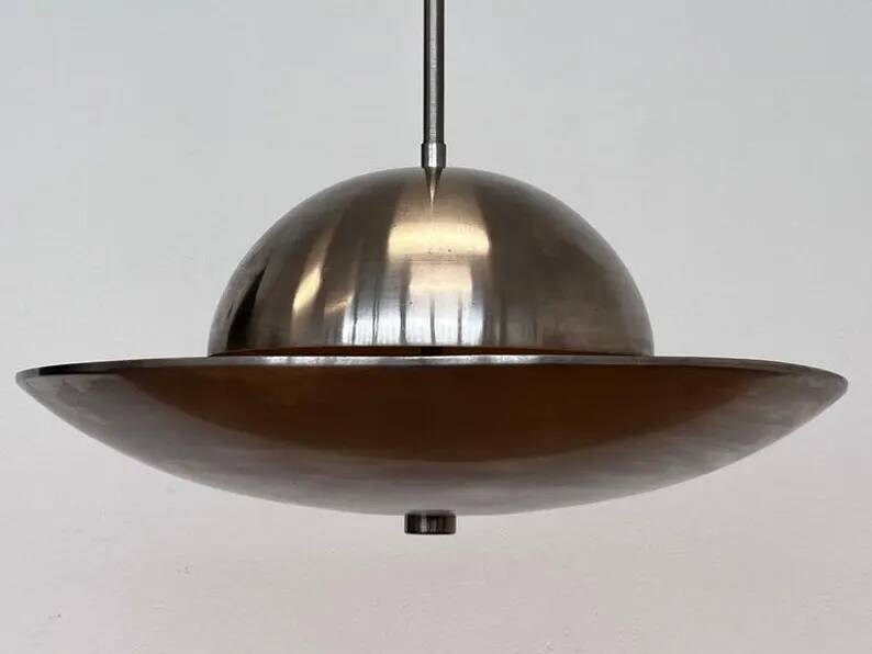 Chrome Bauhaus pendant - Czechoslovakia, circa 1930s / functionalism