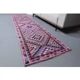 Vintage Turkish Oushak blanket made of wool and cotton, purple, 82x320.
