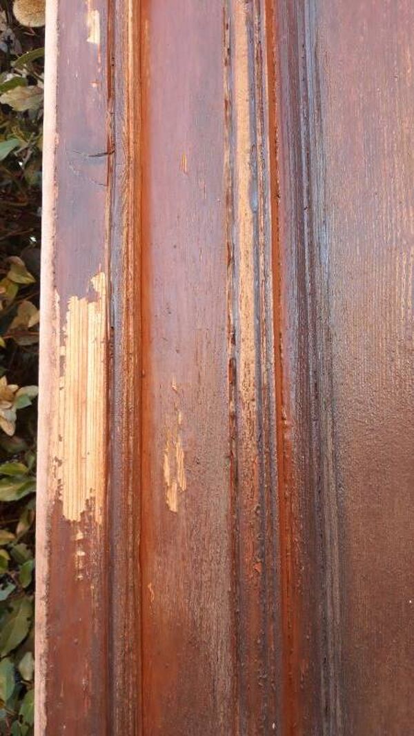 Porte d'entrée et son cadre imposte en verre translucide, début XXème