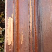 Porte d'entrée et son cadre imposte en verre translucide, début XXème