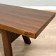 Michelucci brutalist design solid walnut bench 1970s