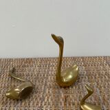 Family of brass swans of the 70s