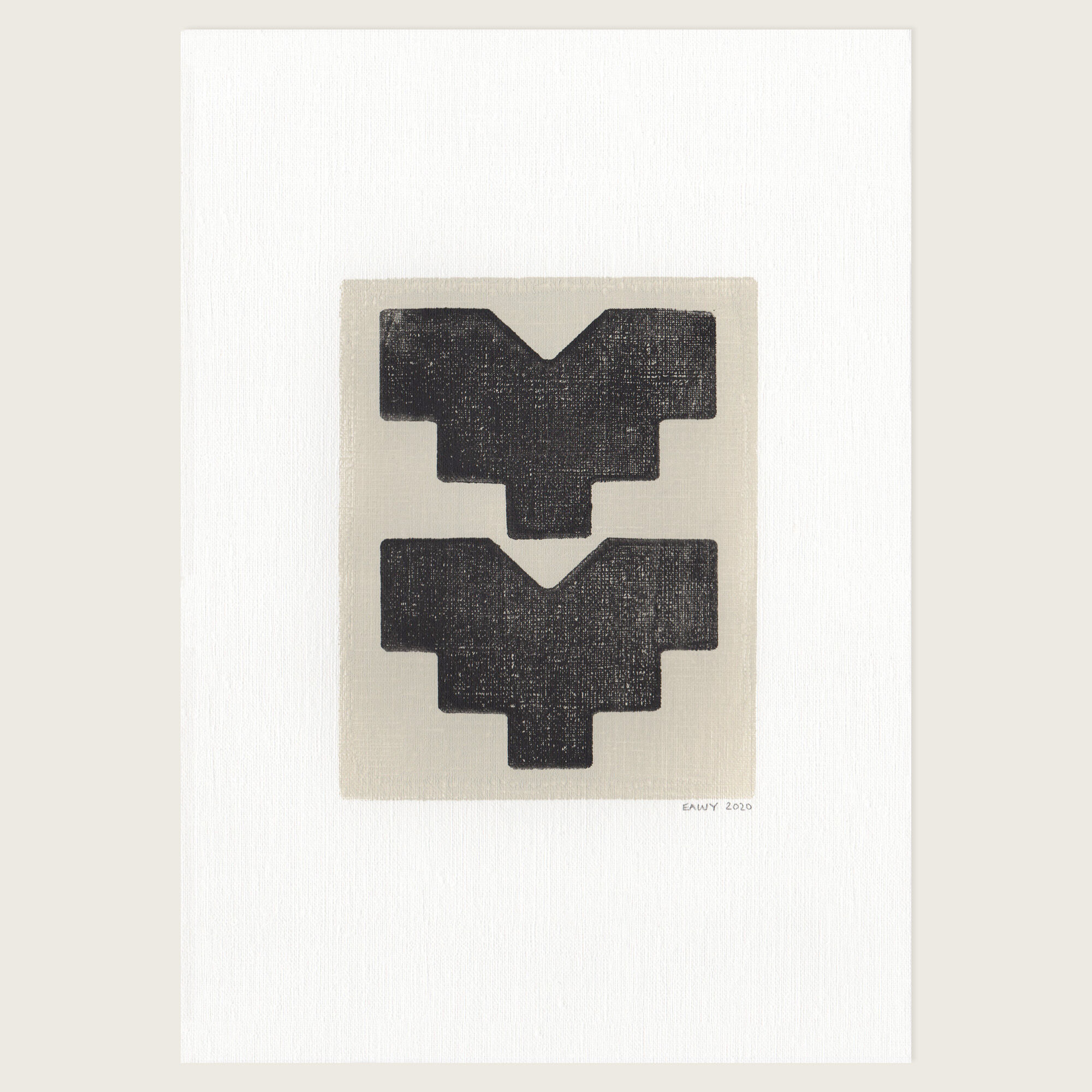 One-design painting on paper, dated and signed without frame