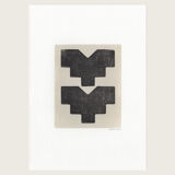 One-design painting on paper, dated and signed without frame