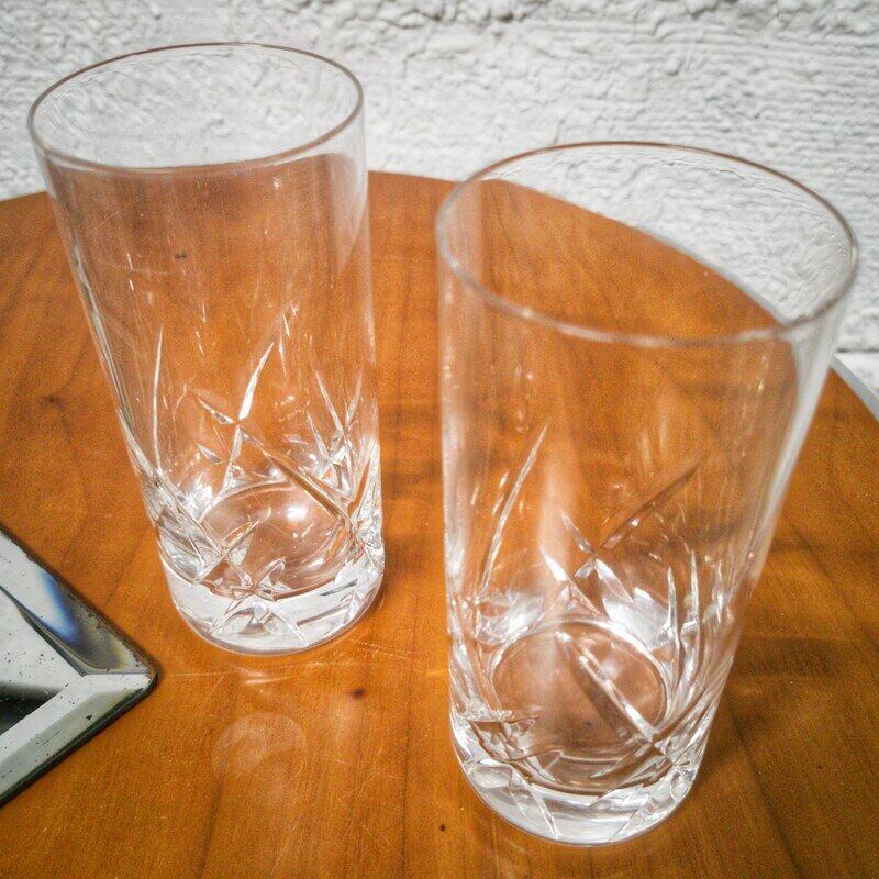 Duo of Crystal Long Drink Glasses