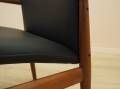 Lounge chair by Grete Jalk, solid teak frame, black leather upholstery, Denmark, 1970s