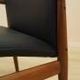 Lounge chair by Grete Jalk, solid teak frame, black leather upholstery, Denmark, 1970s