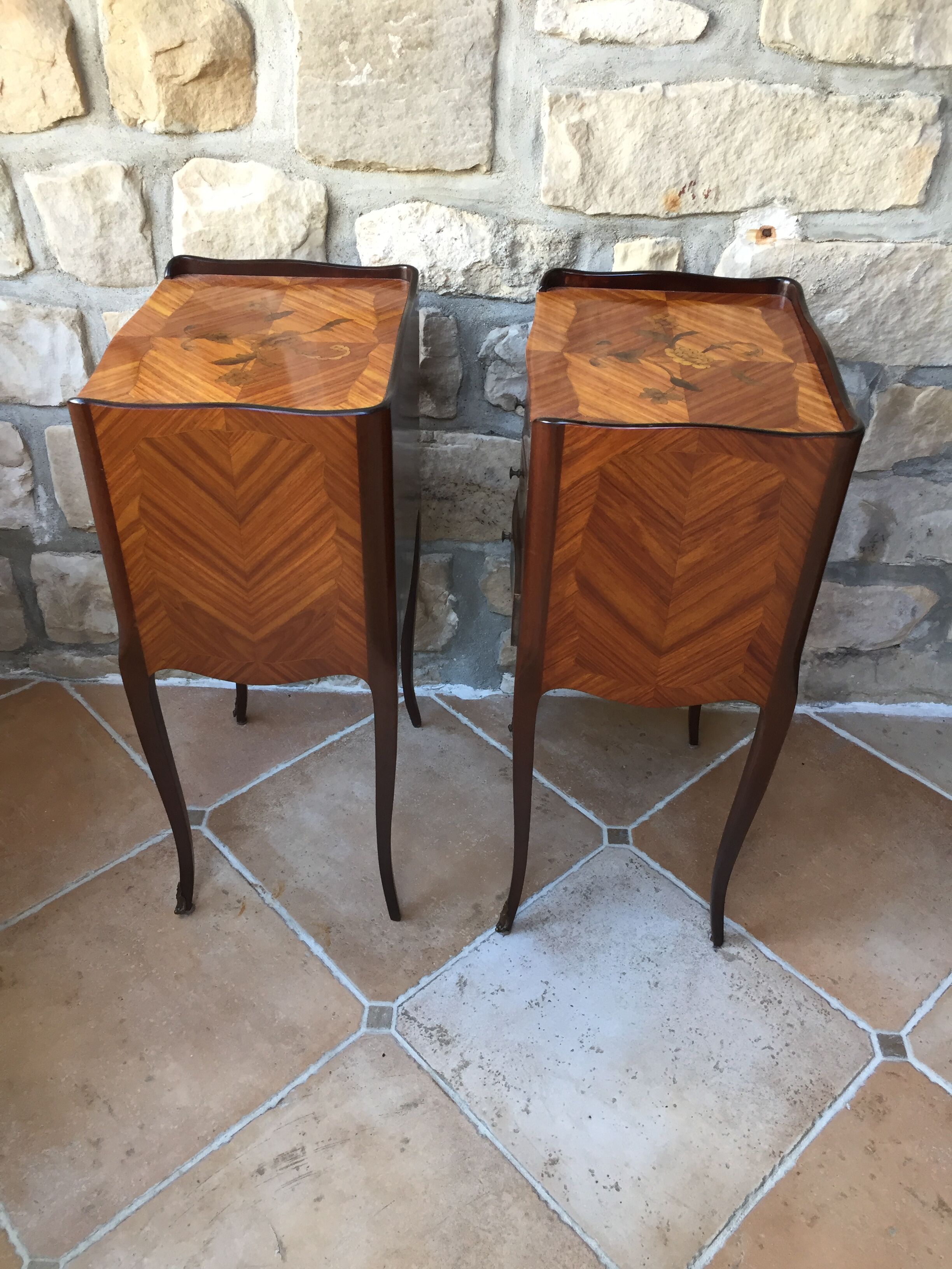 Pair of inlaid nightstands