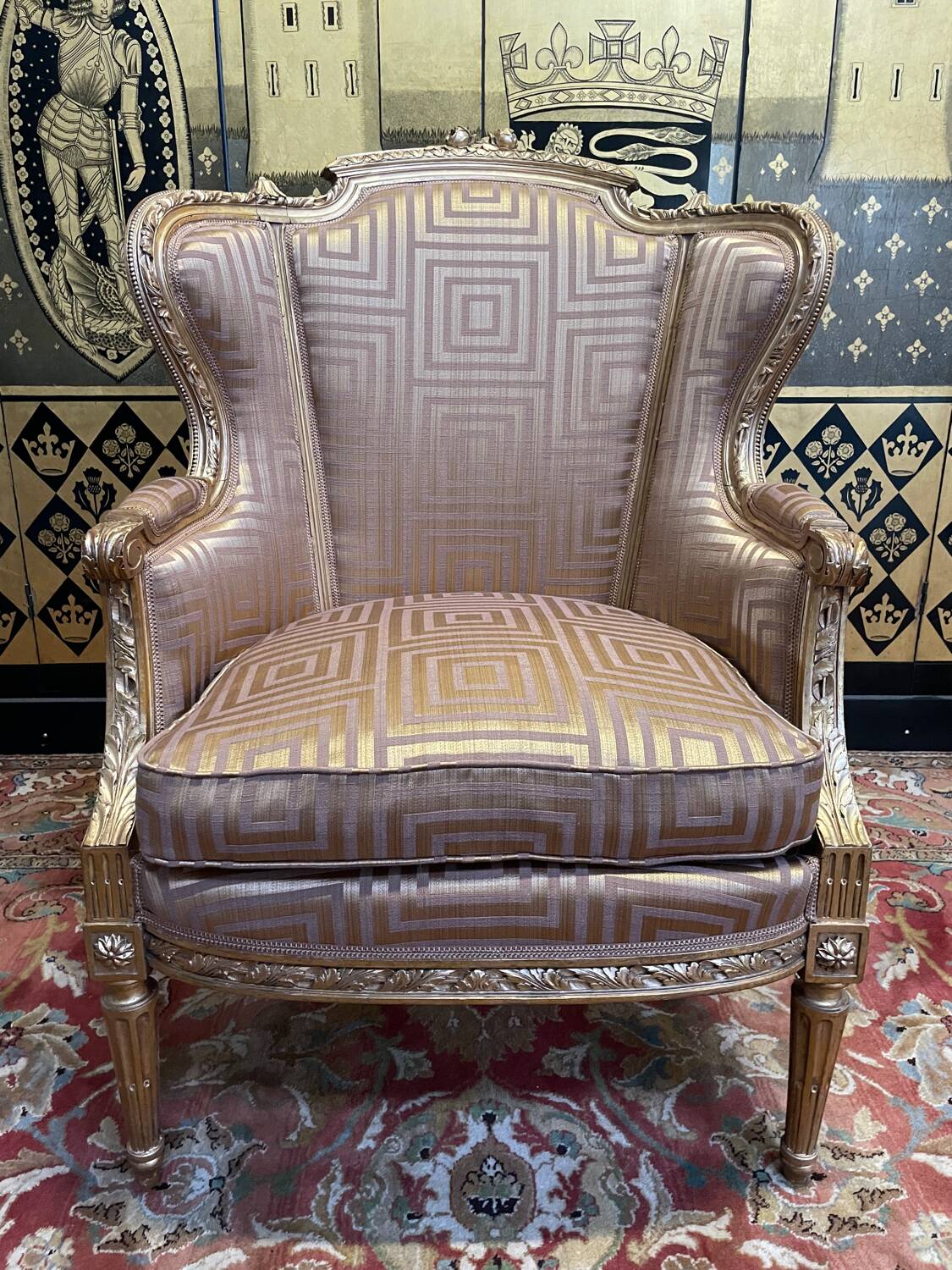 Fauteuil - Bergère à oreilles de style Louis XVI