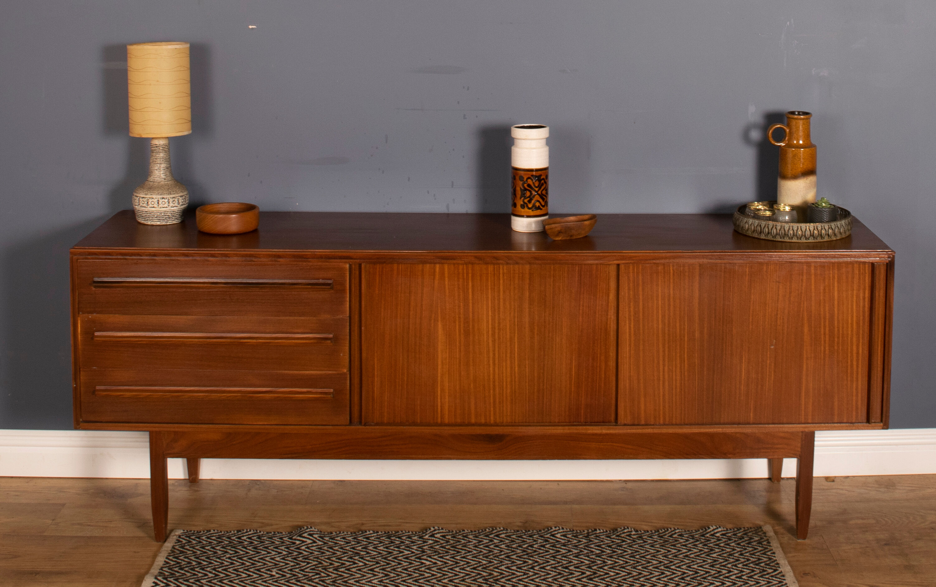 Restored 1960s Long Aformosia Sideboard By White & Newton