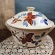 Large vintage soup tureen Digoin Sarreguemines – Brown and blue floral decoration