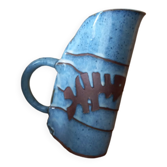 Enamelled stoneware pitcher
