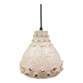 Ceramic hanging lamp in creamy white color that almost looks like a corral