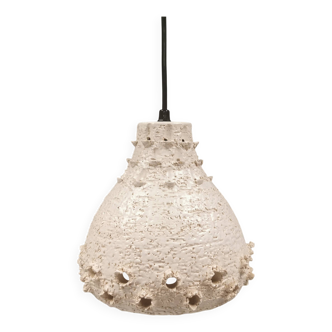Ceramic hanging lamp in creamy white color that almost looks like a corral