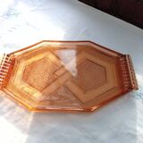 Plateau en verre rose