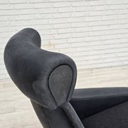 1970s, Danish design by Illum Wikkelsø, reupholstered armchair, leather.