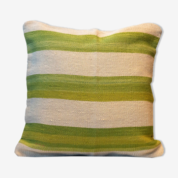 Scatter cushion modern cream green striped cushion cover