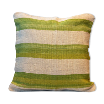 Coussin crème vert