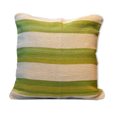 Scatter cushion modern cream green striped cushion cover