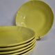 Ensemble de six assiettes creuses jaune grains de riz, "Bon vivant", Gien, 21 cm