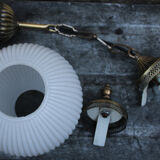 Italian brass and opaline hanging