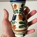 Korond single-flower vase, Hungarian ceramic, hand-painted - floral decoration