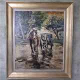 Corsican horses - Oil on canvas - Tony Cardella (1898 - 1976).