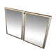 Deux Miroirs biseautés avec encadrement en finition effet or blanc vieilli