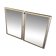 Deux Miroirs biseautés avec encadrement en finition effet or blanc vieilli