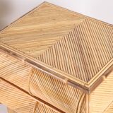 Pair of rattan bedside tables