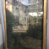 Golden mirror with sheet 151 x 103 cm