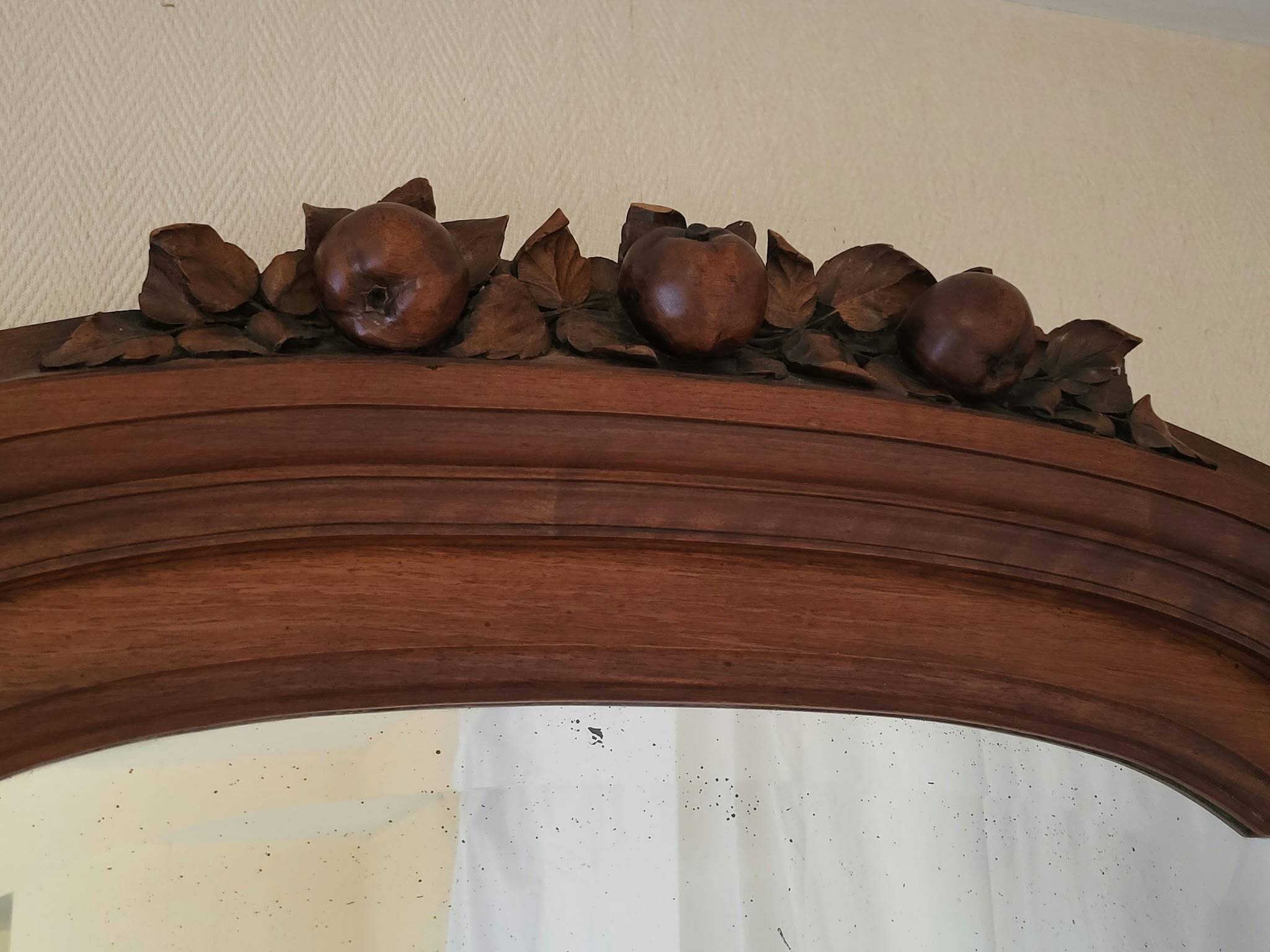 Large Art Nouveau Mirror 1910 - Solid Walnut