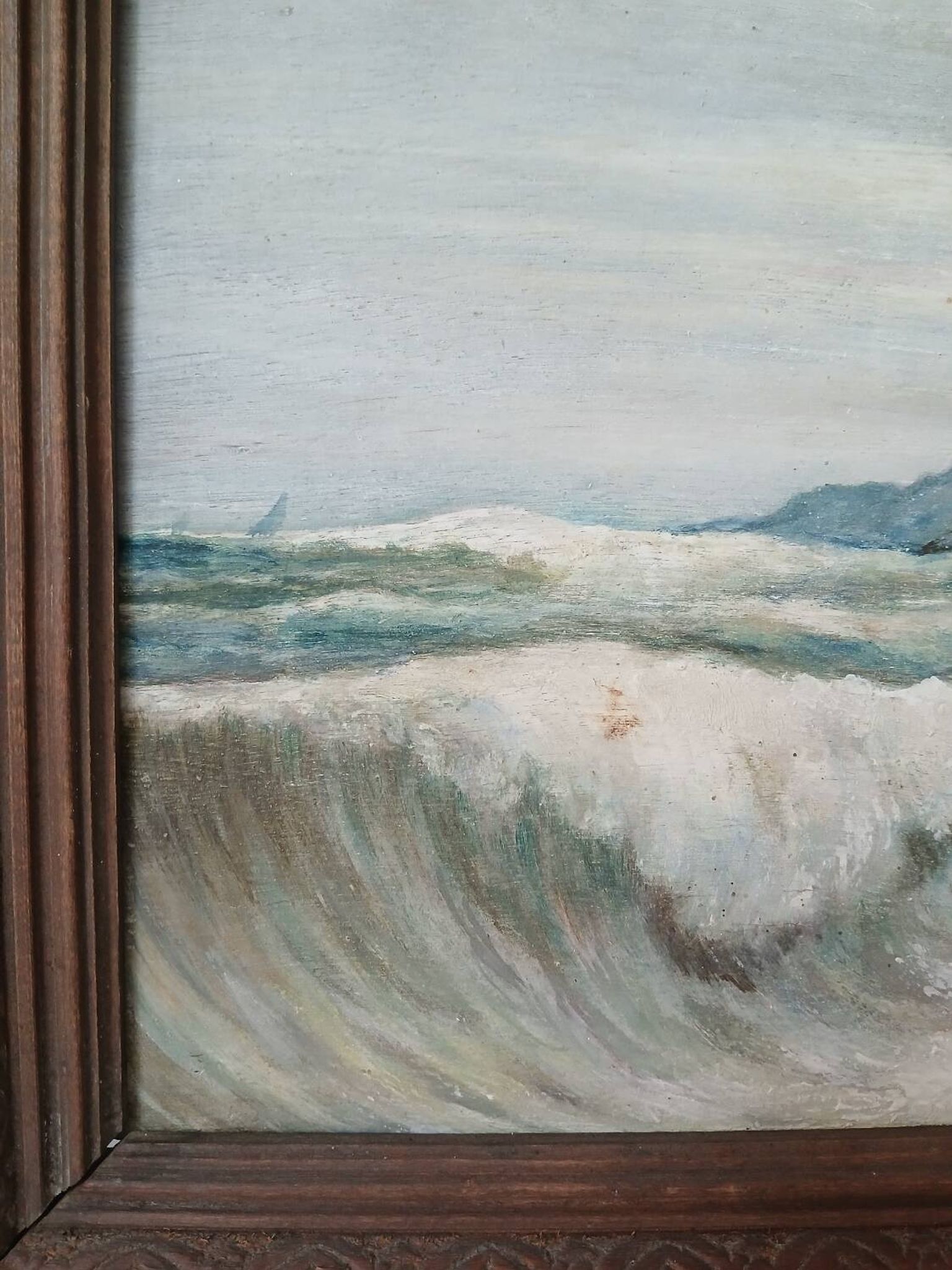 Painting on wood "seaside"