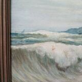 Painting on wood "seaside"