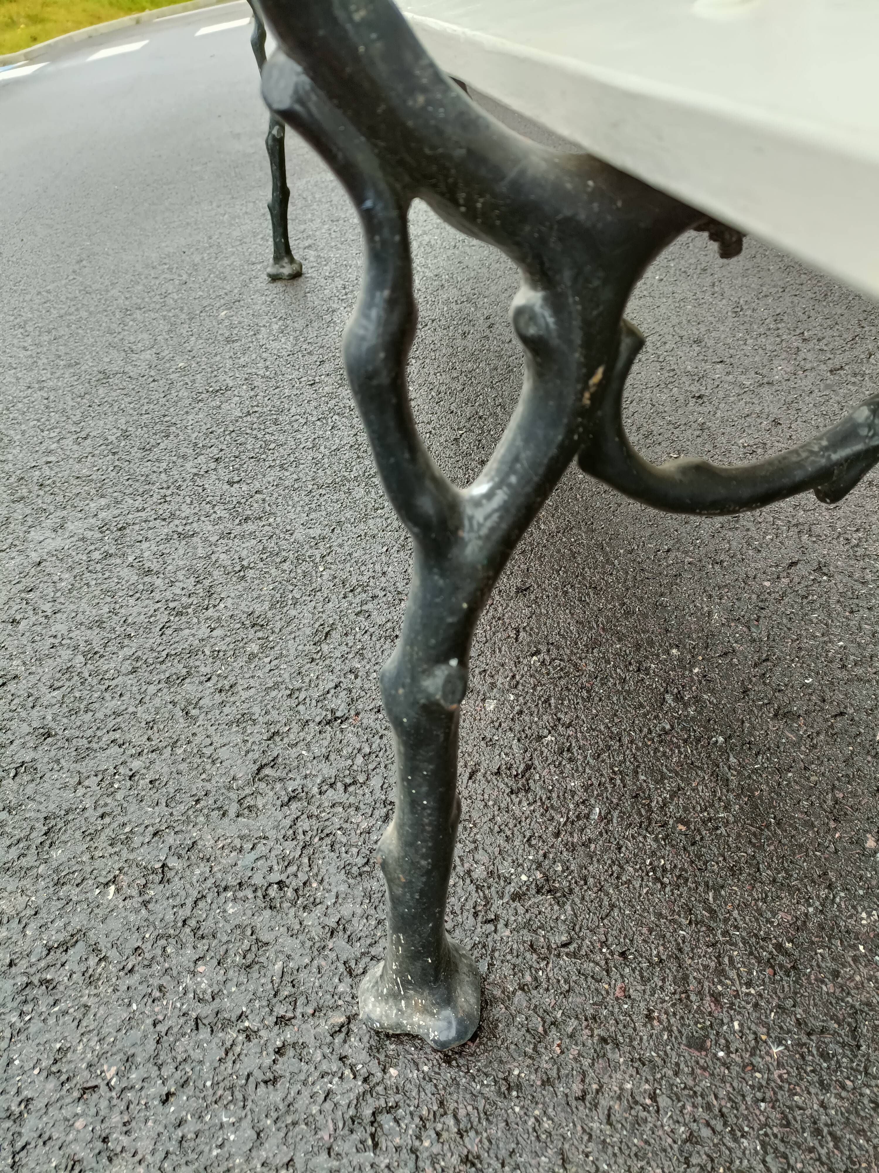 Garden bench old cast iron feet